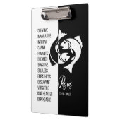 Pisces Zodiac Sign Black & White klembord (Links)