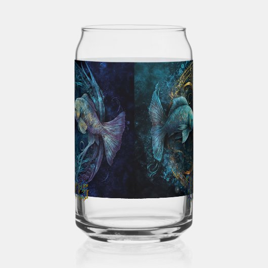 Pisces Zodiac Sign Blikvorm Glas (Links)
