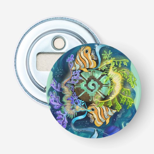 Pisces Zodiac Sign Button Flesopener (Voorkant)
