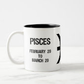 Pisces Zodiac Sign ("de vis") Tweekleurige Koffiemok (Links)