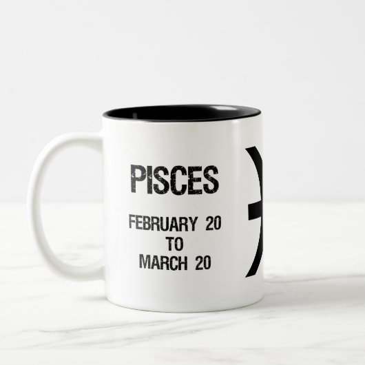 Pisces Zodiac Sign ("de vis") Tweekleurige Koffiemok (Links)