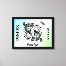 Pisces Zodiac Sign en Symbol Wrapped Canvas