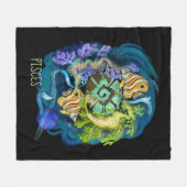 Pisces Zodiac Sign Fleece Deken (Voorkant (Horizontaal))