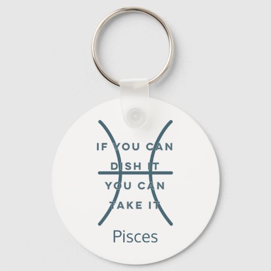 Pisces Zodiac Sign Fun Quote Blue Text Birthday Sleutelhanger (Voorkant)