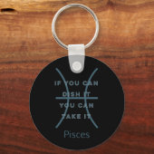 Pisces Zodiac Sign Fun Quote Blue Text Birthday Sleutelhanger (Achterkant)