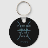 Pisces Zodiac Sign Fun Quote Blue Text Birthday Sleutelhanger (Achterkant)