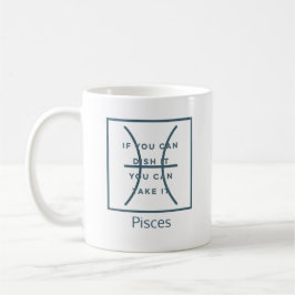 Pisces Zodiac Sign Fun Quote Modern Blue Text Koffiemok