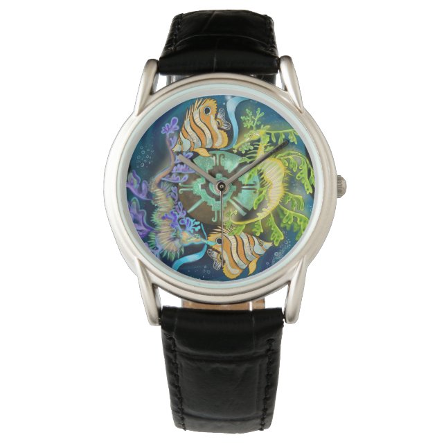 Pisces Zodiac Sign Horloge (Voorkant)