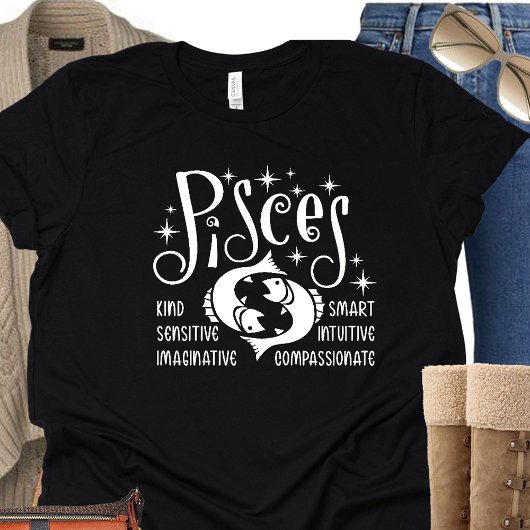 Pisces Zodiac Sign Horoscope Personality Traits T-shirt