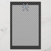 Pisces Zodiac Sign in Carbon Fibre Style Briefpapier (Voorkant)