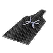 Pisces Zodiac Sign in Carbon Fibre Style Snijplank (Hoek)