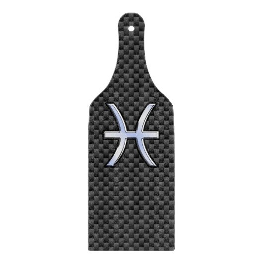 Pisces Zodiac Sign in Carbon Fibre Style Snijplank (Voorkant)