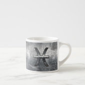 Pisces Zodiac Sign in grunge steel style Espresso Kop (Rechts)