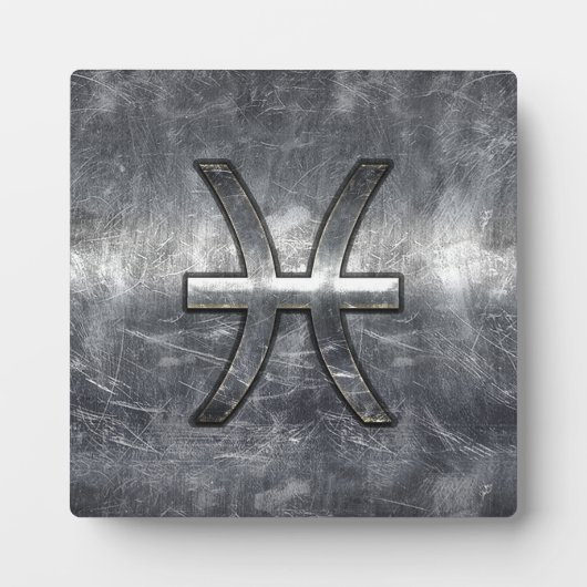 Pisces Zodiac Sign in grunge steel style Fotoplaat (Voorkant)