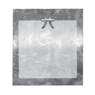 Pisces Zodiac Sign in grunge steel style Notitieblok