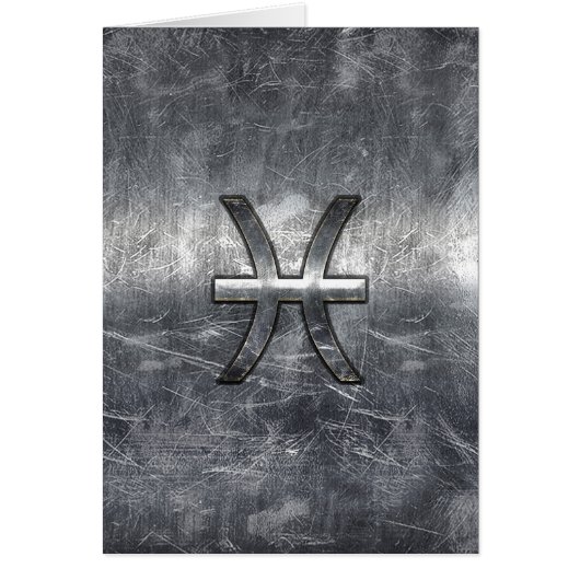 Pisces Zodiac Sign in grunge steel style print (Voorkant)