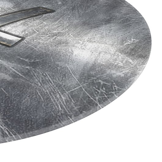 Pisces Zodiac Sign in grunge steel style Snijplank (Hoek)