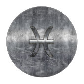 Pisces Zodiac Sign in grunge steel style Snijplank (Voorkant)
