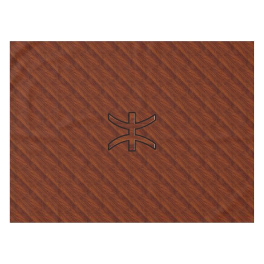 Pisces Zodiac Sign in Mahogany Wood Decor Tafelkleed (Voorkant (Horizontaal))