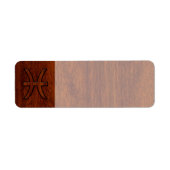 Pisces Zodiac Sign in Mahogany wood grain style Etiket (Voorkant)