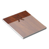Pisces Zodiac Sign in Mahogany Wood Style Notitieblok (Schuin)