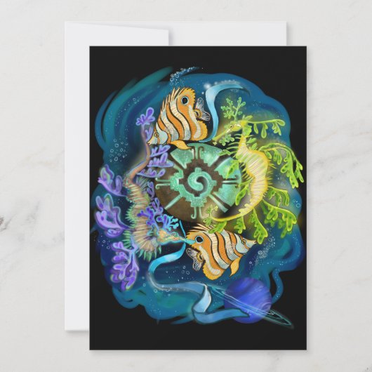 Pisces Zodiac Sign Kaart (Voorkant)