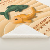 Pisces Zodiac Sign Modern 3D Astrology Design Sherpa Deken (3/4)