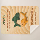 Pisces Zodiac Sign Modern 3D Astrology Design Sherpa Deken (Voorkant (horizontaal))