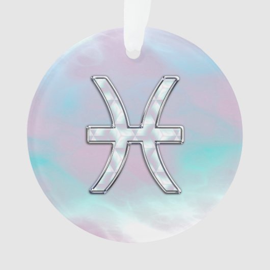 Pisces Zodiac Sign Moeder van Parelstijl Ornament (voorkant)