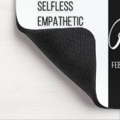 Pisces Zodiac Sign Mousepad, Black & White Muismat (Hoek)