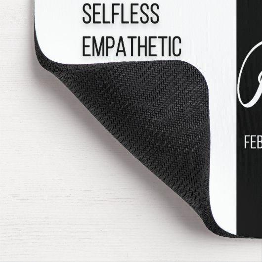 Pisces Zodiac Sign Mousepad, Black & White Muismat (Hoek)