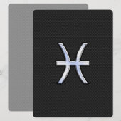 Pisces Zodiac Sign on Black Snake Skin Decor (Voorkant / Achterkant)