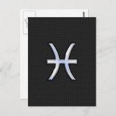 Pisces Zodiac Sign on Black Snake Skin Decor Briefkaart (Voorkant / Achterkant)