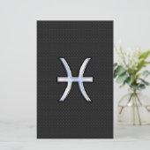 Pisces Zodiac Sign on Black Snake Skin Decor Briefpapier (Staand voorkant)