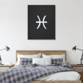 Pisces Zodiac Sign on Black Snake Skin Decor Canvas Afdruk (Insitu (Slaapkamer))