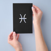 Pisces Zodiac Sign on Black Snake Skin Decor Flyer (Hand)