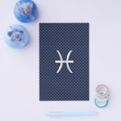 Pisces Zodiac Sign on Blue Carbon Fiber Print Flyer (Enkel)