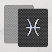 Pisces Zodiac Sign on Carbon Fiber Print (Voorkant / Achterkant)