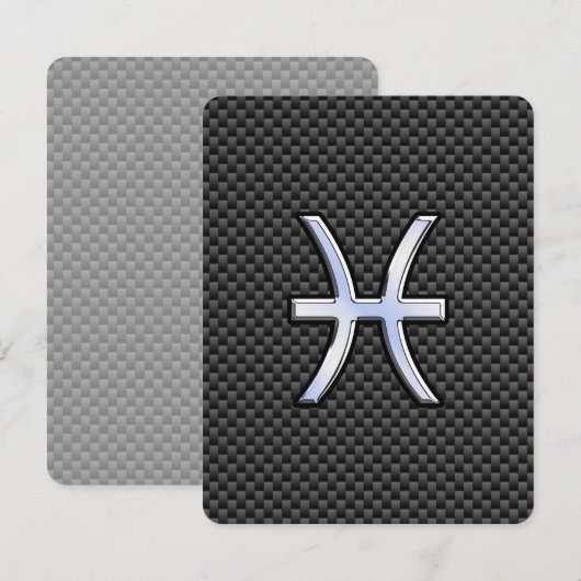 Pisces Zodiac Sign on Carbon Fiber Print (Voorkant / Achterkant)