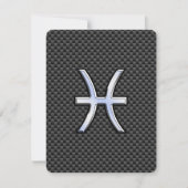 Pisces Zodiac Sign on Carbon Fiber Print (Voorkant)