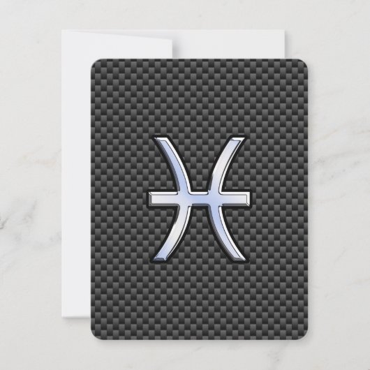 Pisces Zodiac Sign on Carbon Fiber Print (Voorkant)