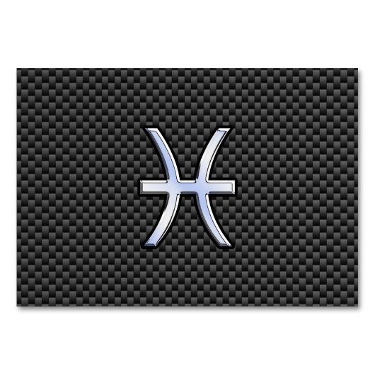 Pisces Zodiac Sign on Carbon Fiber Print Kaart (Voorkant)