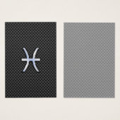 Pisces Zodiac Sign on Carbon Fiber Print Visitekaartjes (Voorkant /achterkant)