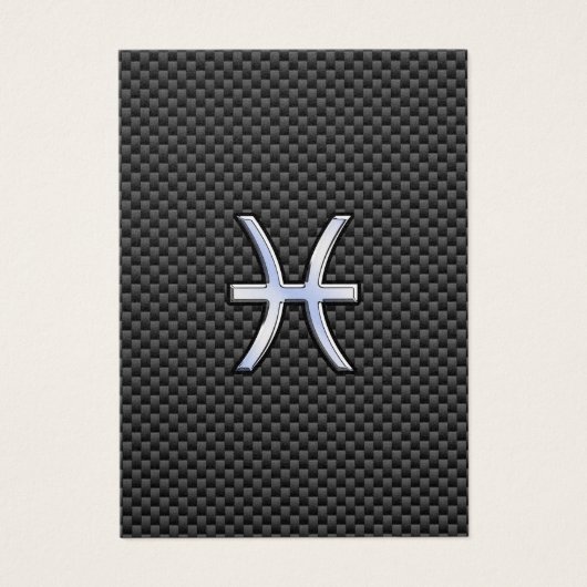 Pisces Zodiac Sign on Carbon Fiber Print Visitekaartjes (Voorkant)