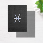 Pisces Zodiac Sign on Carbon Fiber Print Visitekaartjes (Bureau)