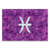 Pisces Zodiac Sign on Fuchsia Digital Camo Kaart (Voorkant)
