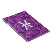 Pisces Zodiac Sign on Fuchsia Digital Camo Notitieboek (Rechterzijde)