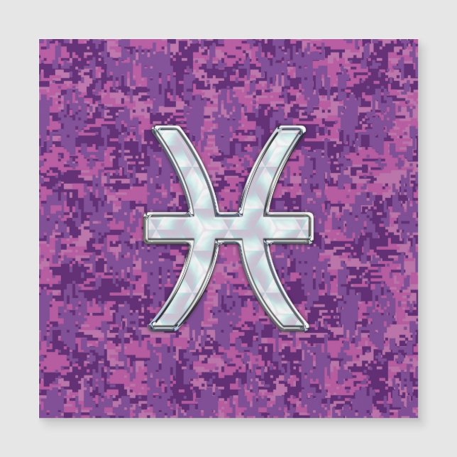 Pisces Zodiac Sign on Fuchsia Pink Digital Camo (Voorkant)