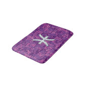 Pisces Zodiac Sign on Fuchsia Pink Digital Camo Badmat (Gekanteld)