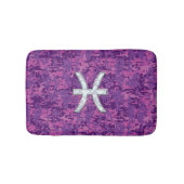 Pisces Zodiac Sign on Fuchsia Pink Digital Camo Badmat (Voorkant)